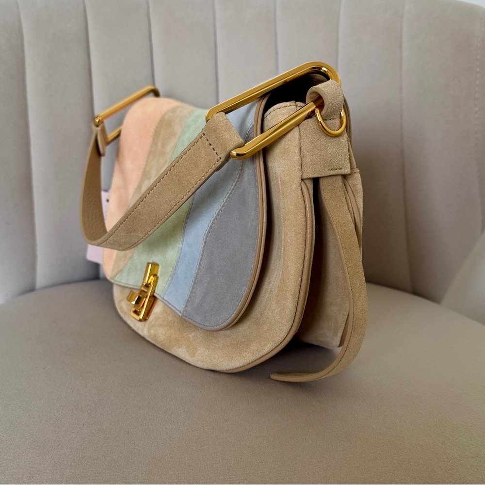 Coccinelle Magie Kaleidoscope Suede Patch Medium Shoulder Bag - Picture 8 of 11